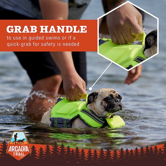 Arcadia Trail High Visibility Swim Life Jacket Dog Harness Size L Vest Orange - Picture 4 of 7